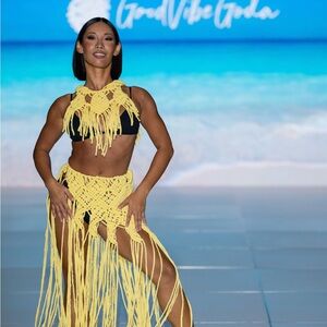Yellow Fringe Swim Set GoodVibeGoda Handmade